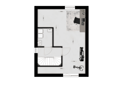 Tweede verdieping (bwnrs 7, 22) <br> (gespiegeld bwnrs 2, 4, 19, 23)